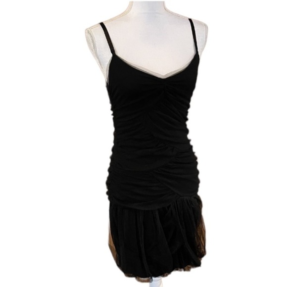 Bailey 44 Dress Women’s Medium Black Mesh Black Tie Classy Party Mini - Picture 3 of 14